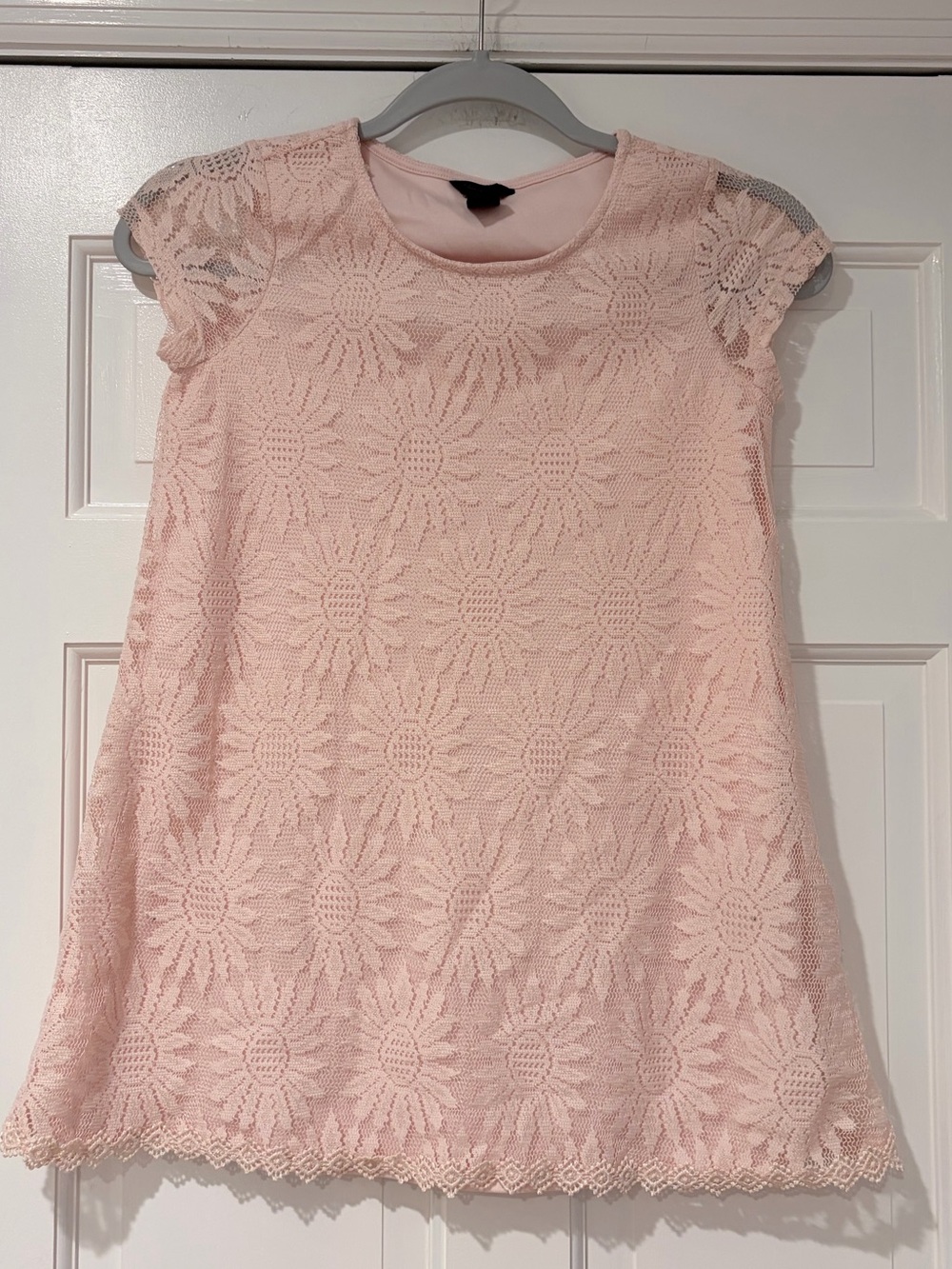 Forever 21 Pale Pink Lace Floral A-Line Girls Dress